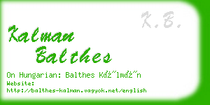 kalman balthes business card